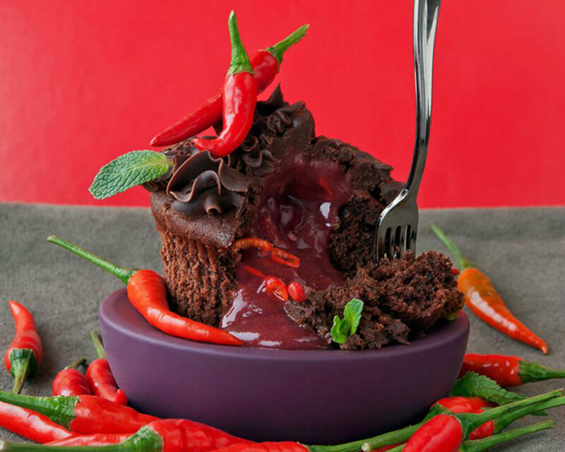 Chocolate Cake with Peppers