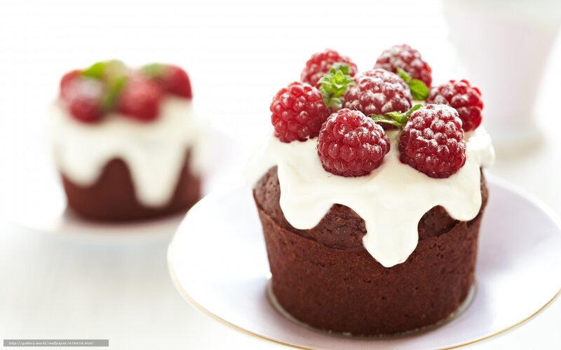 Chocolate cake with raspberries