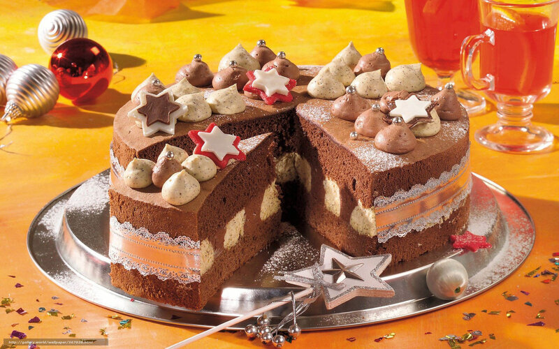 Chocolate Cake with Stars — Brown
