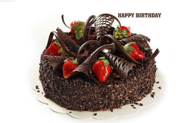 Chocolate Cake with Strawberries — Brown, Celebratory, Photograph