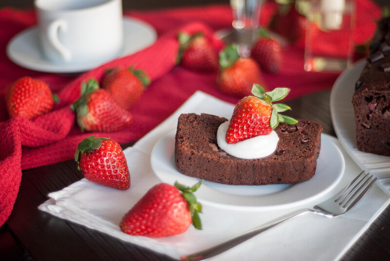 Chocolate Cake with Strawberry — Red