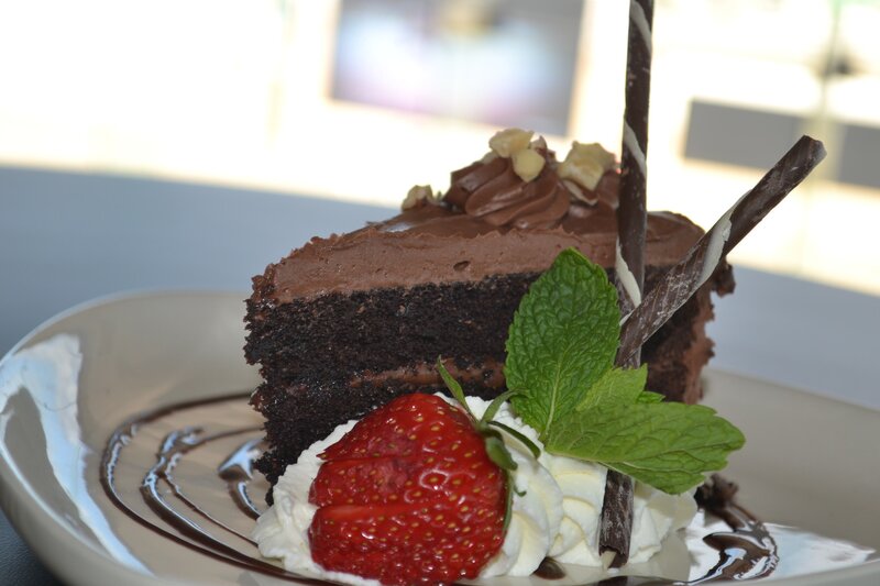 Chocolate cake with strawberry