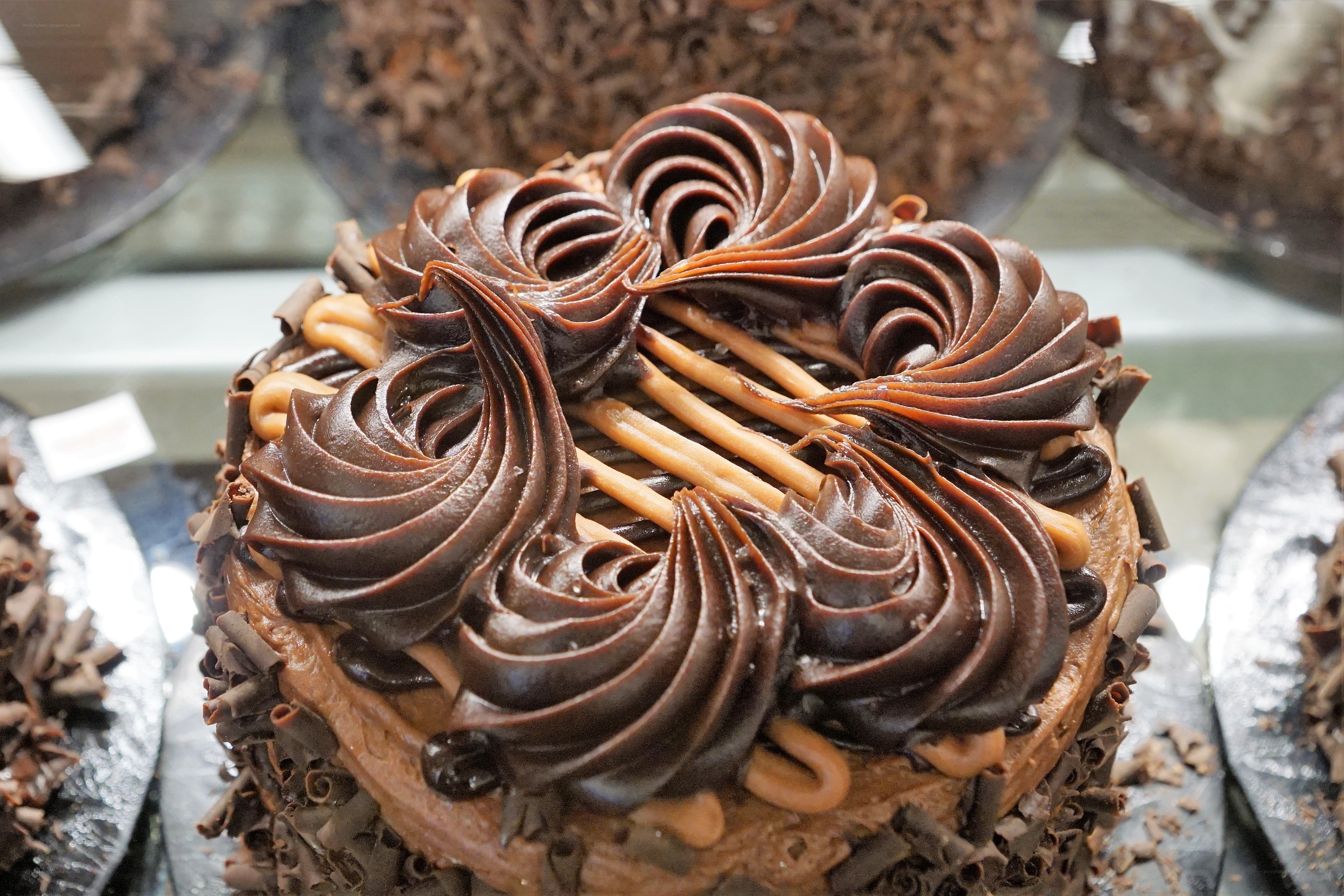 Chocolate cake with swirls
