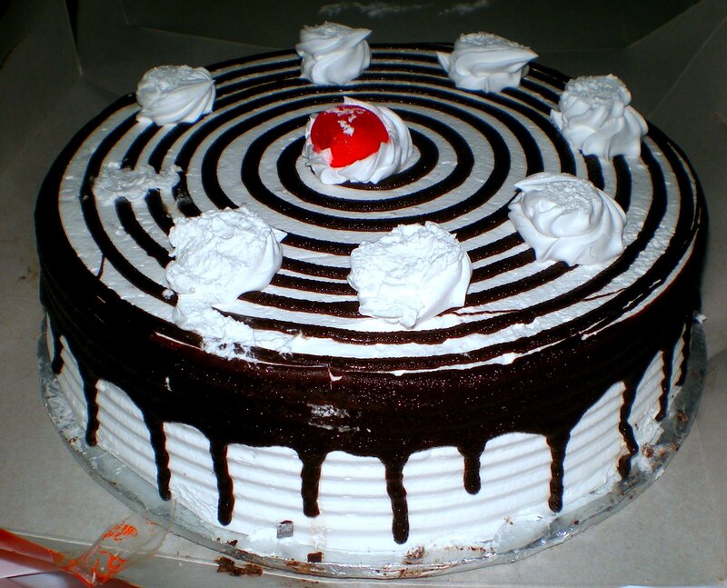 Chocolate Cake with Whipped Cream — Brown