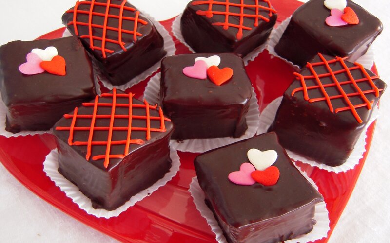 Chocolate Cakes on Plate