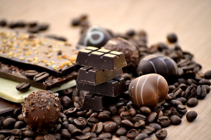 Chocolate Candies and Coffee Beans