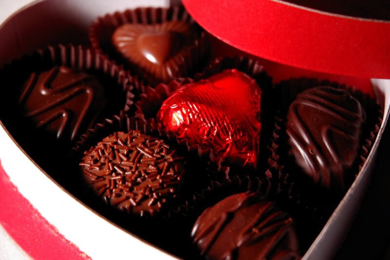 Chocolate Candies in Box — Red