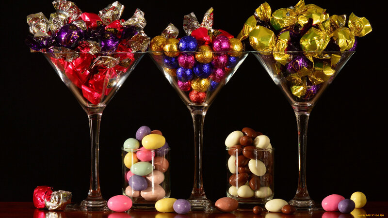 Chocolate Candies in Glasses