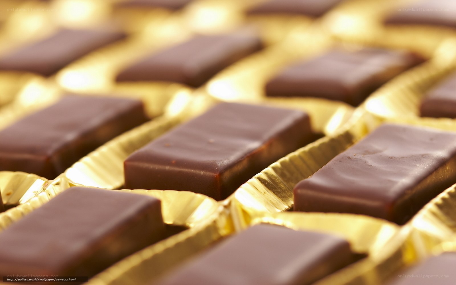 chocolate candies in gold wrappers