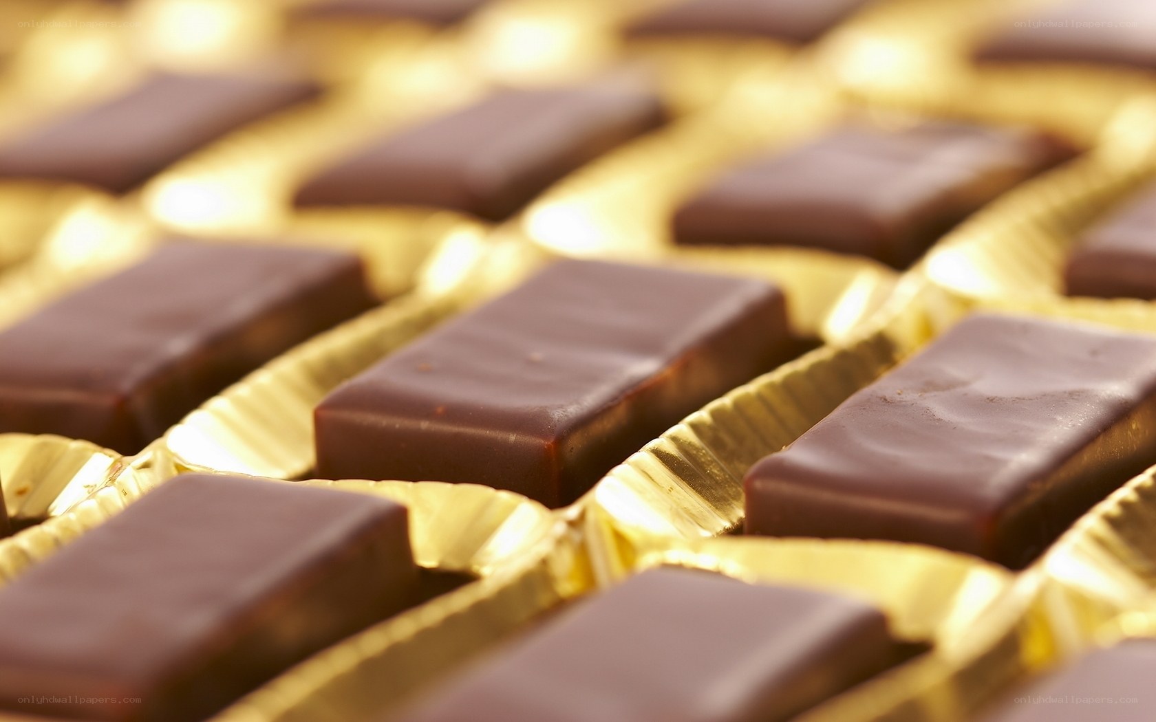 chocolate candies in gold wrappers