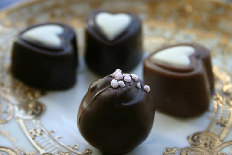 chocolate candies on a plate