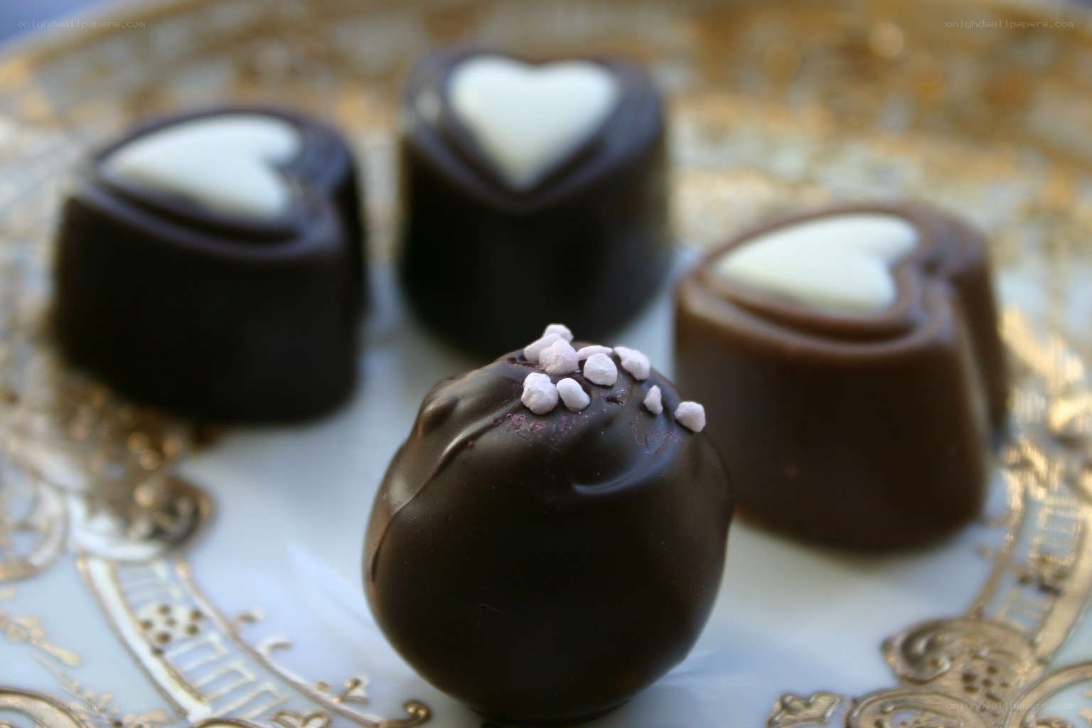 chocolate candies on a plate