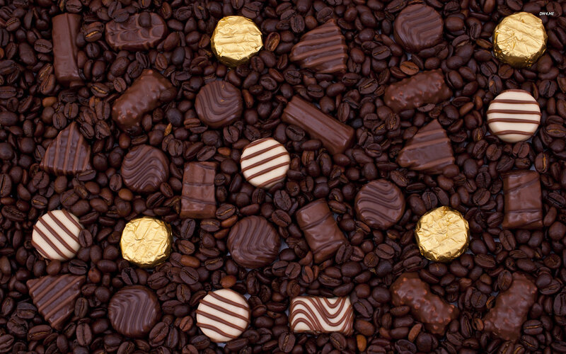 Chocolate Candies on Coffee Beans