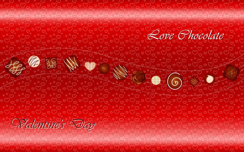 Chocolate Candies on Red