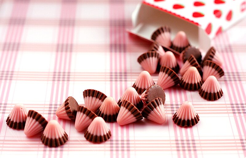 Chocolate Candies on Table — Pink