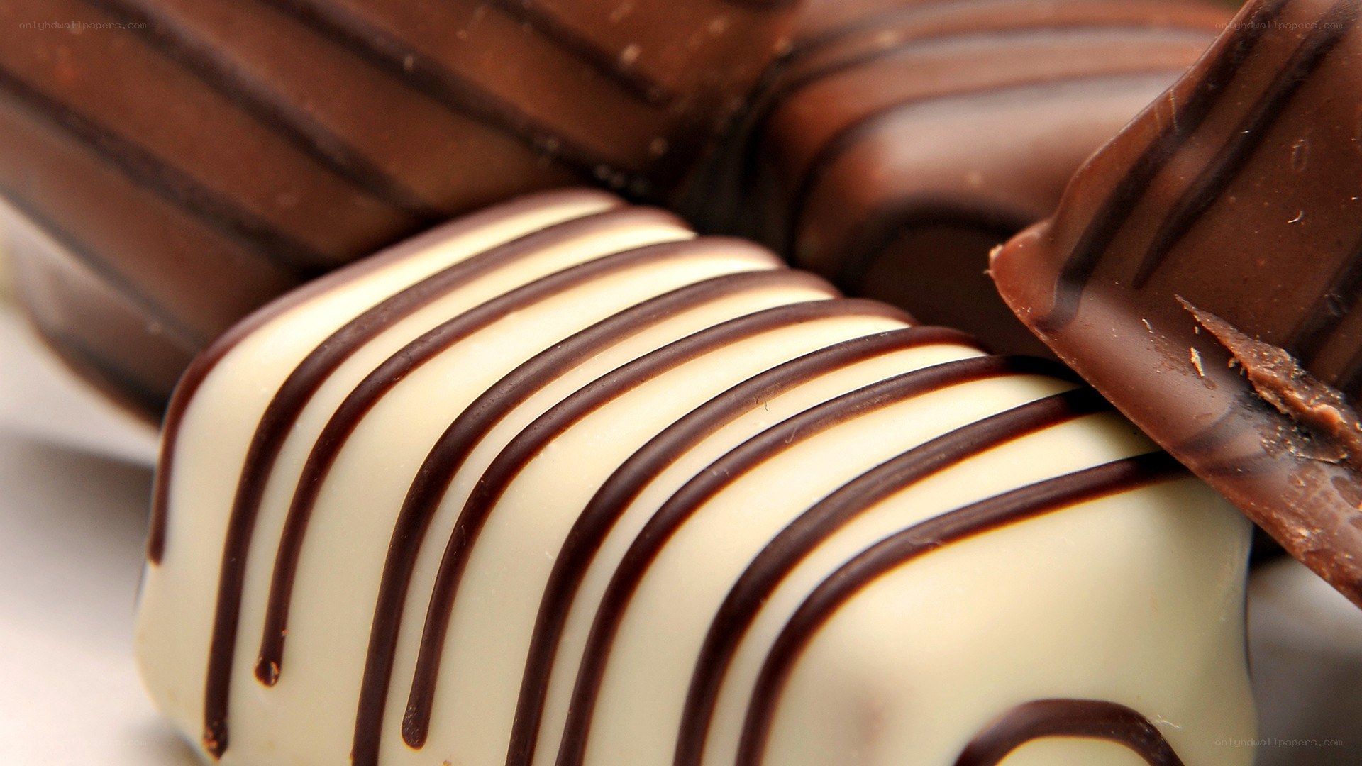 chocolate candies with drizzle