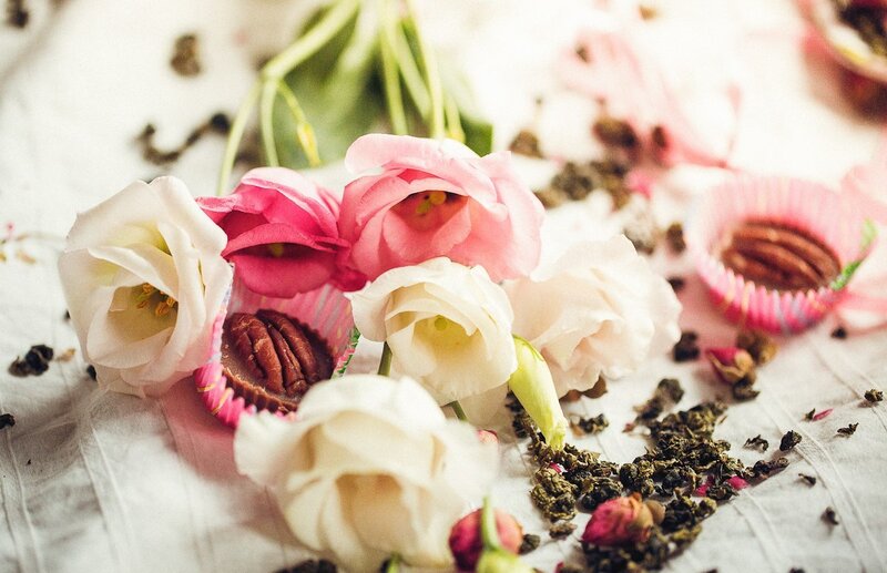 Chocolate Candies with Flowers