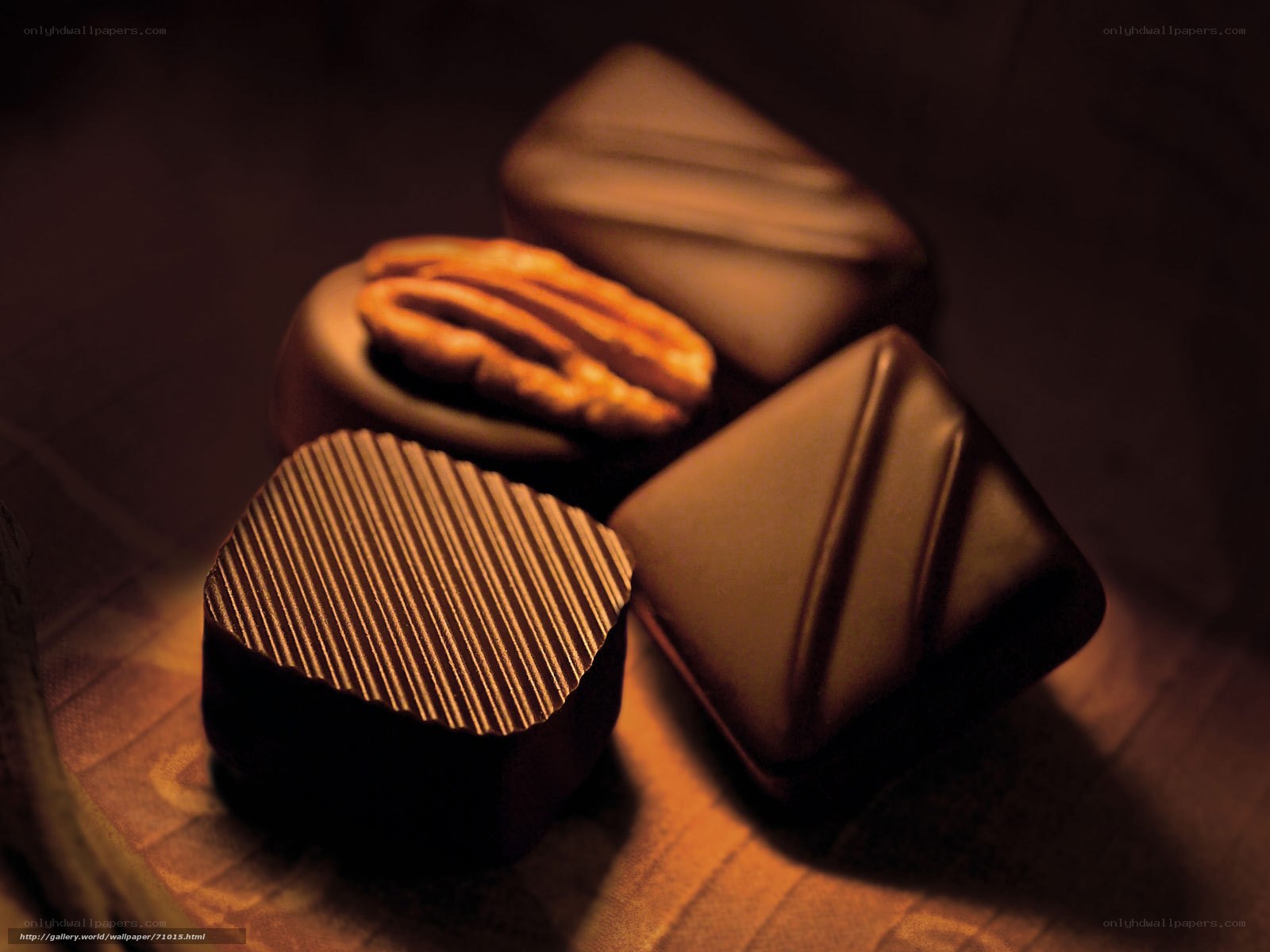 chocolate candies with pecan