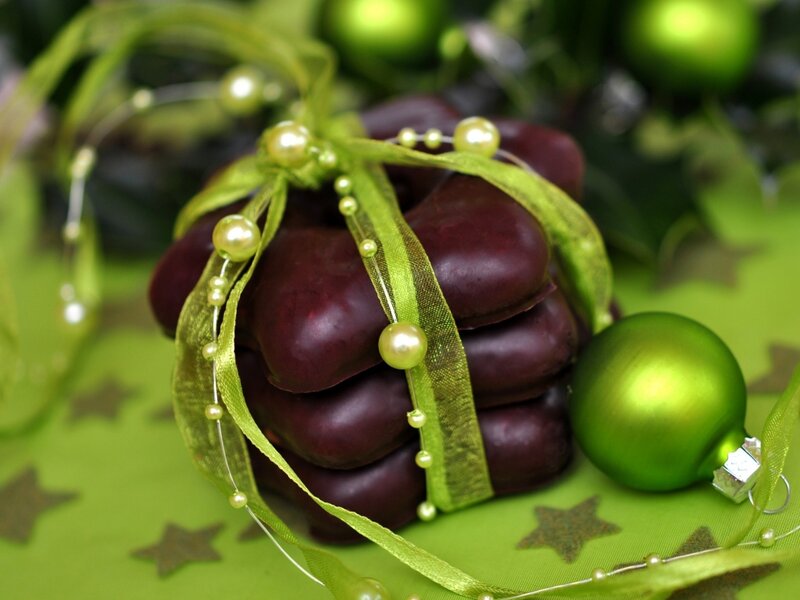 Chocolate Candies Wrapped — Green, Festive, Winter