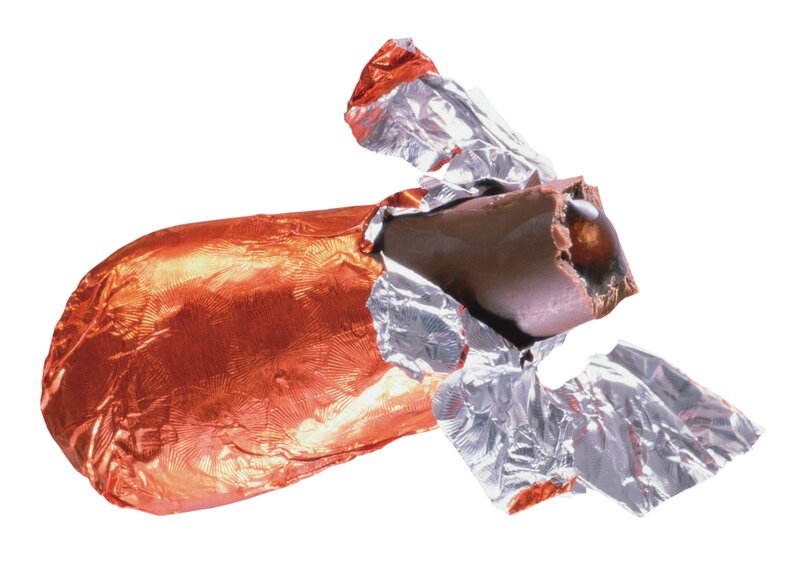 chocolate candy with foil wrapper