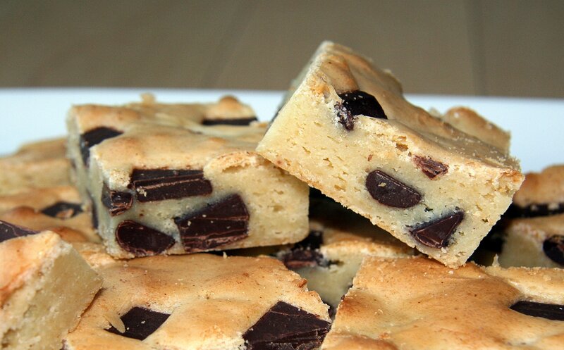 Chocolate Chip Cookie Bars — Brown, Appetizing