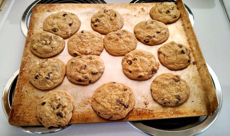 Chocolate Chip Cookies — Brown, Neutral, Photograph, Baking Sheet