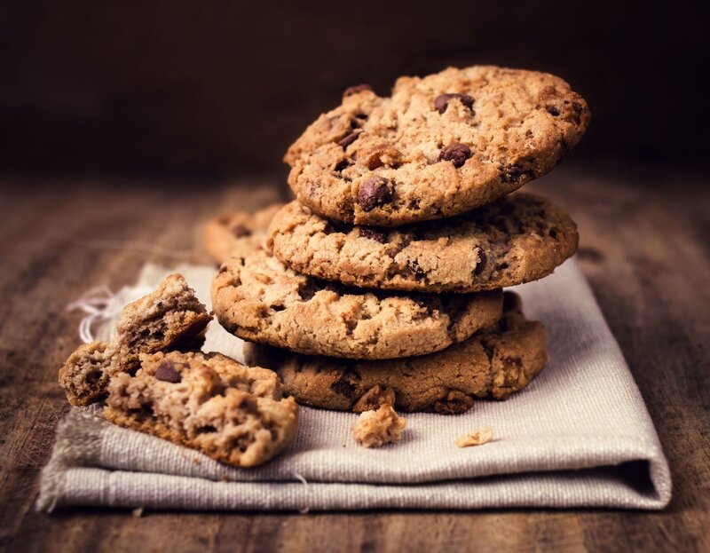 Chocolate Chip Cookies — Brown, Warm, Photograph, Napkin