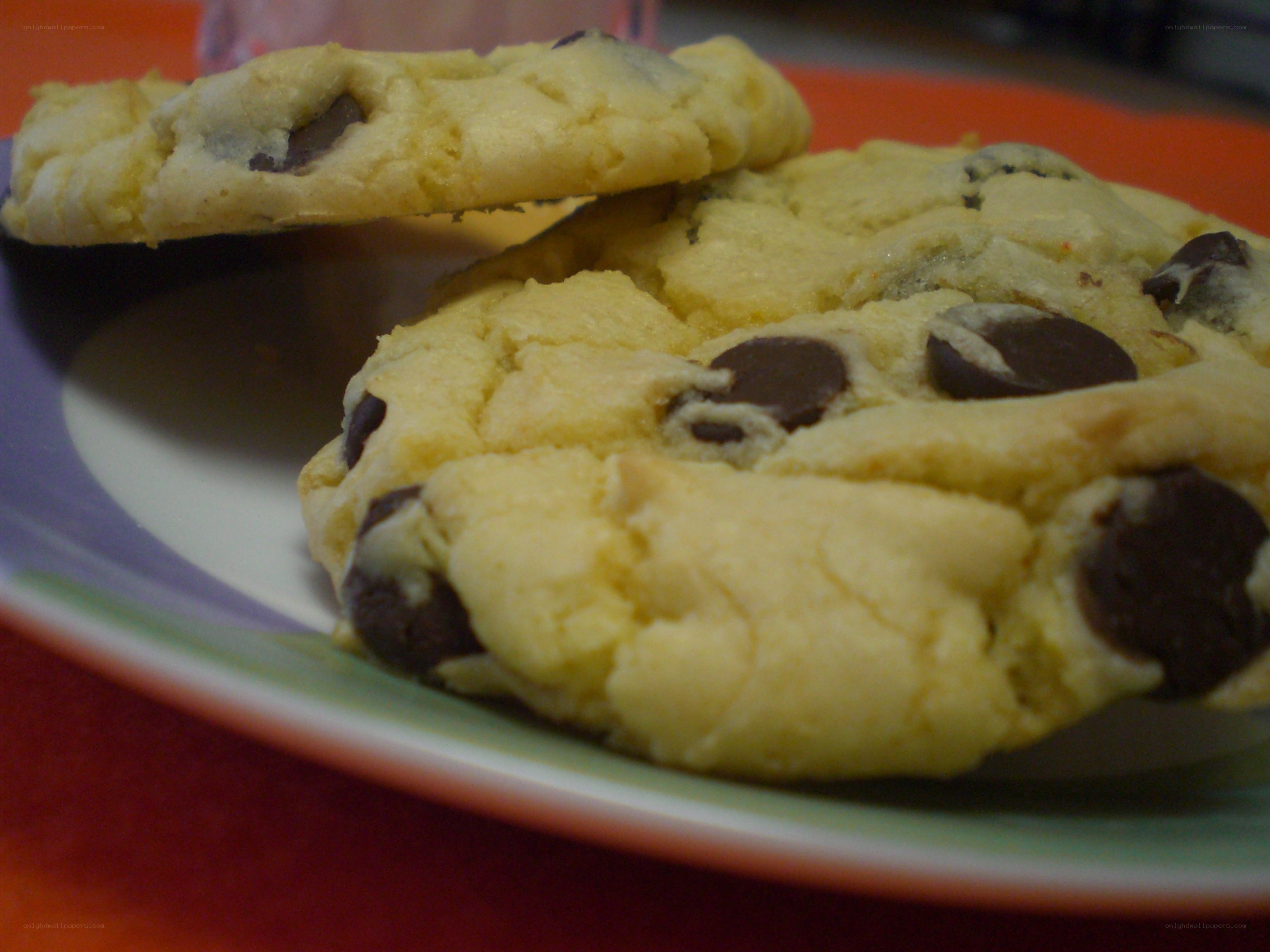 chocolate chip cookies on plate