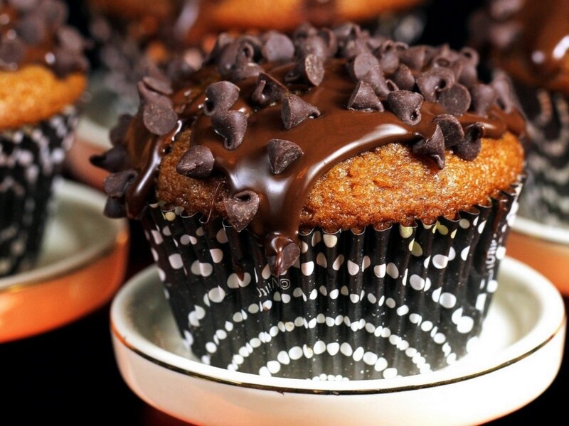 Chocolate Chip Muffin — Brown, Appetizing