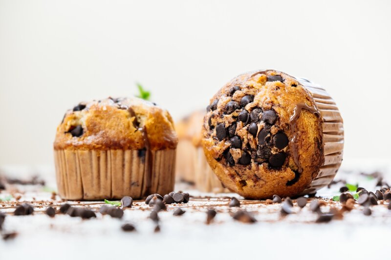 Chocolate Chip Muffins — Brown, Appetizing