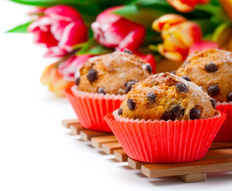 Chocolate Chip Muffins — Red