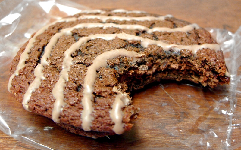 chocolate cookie with icing