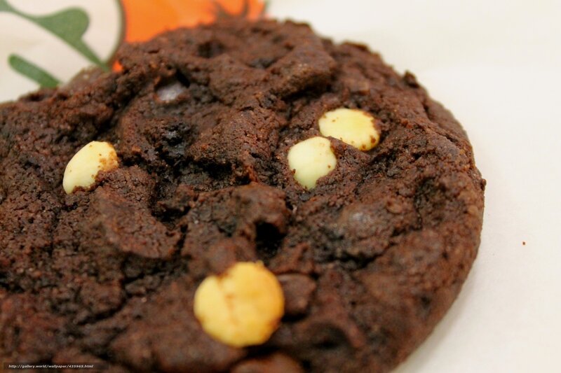 chocolate cookie with white chips