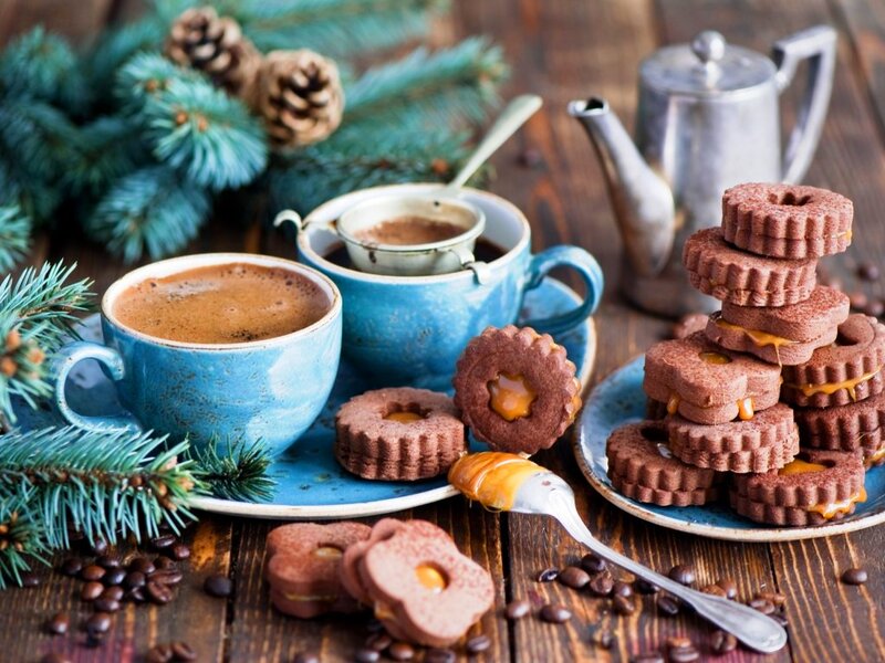 Chocolate Cookies with Coffee — Brown