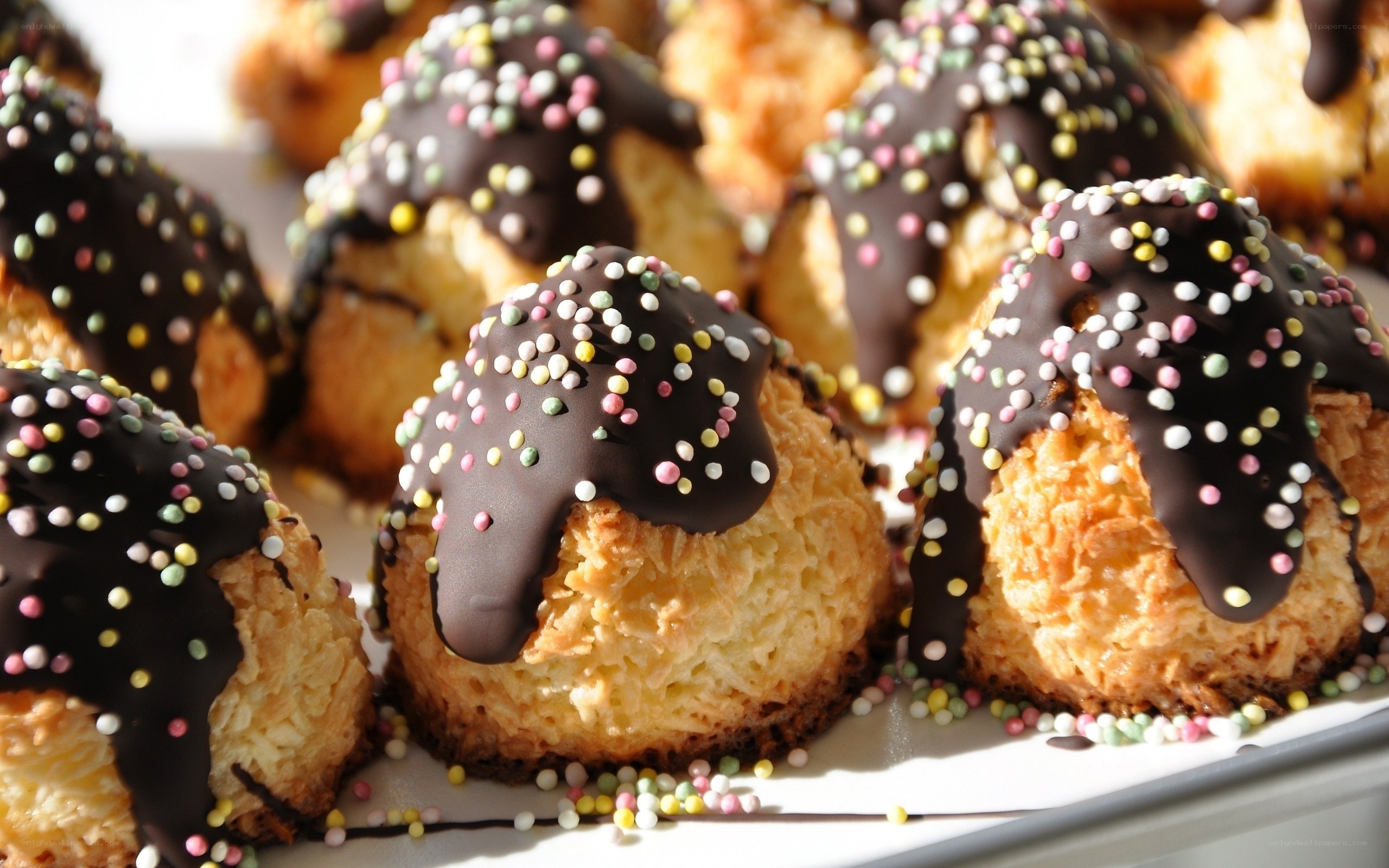 chocolate-covered coconut macaroons