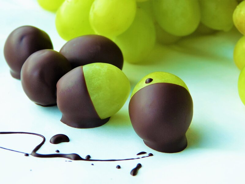 chocolate-covered grapes