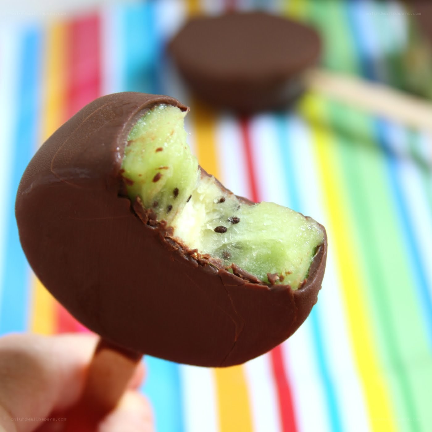 chocolate-covered kiwi pop