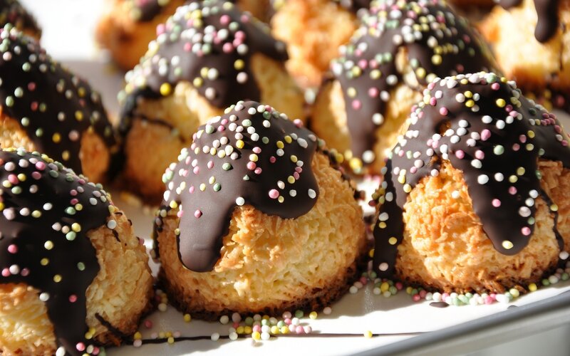 Chocolate-covered Macaroons