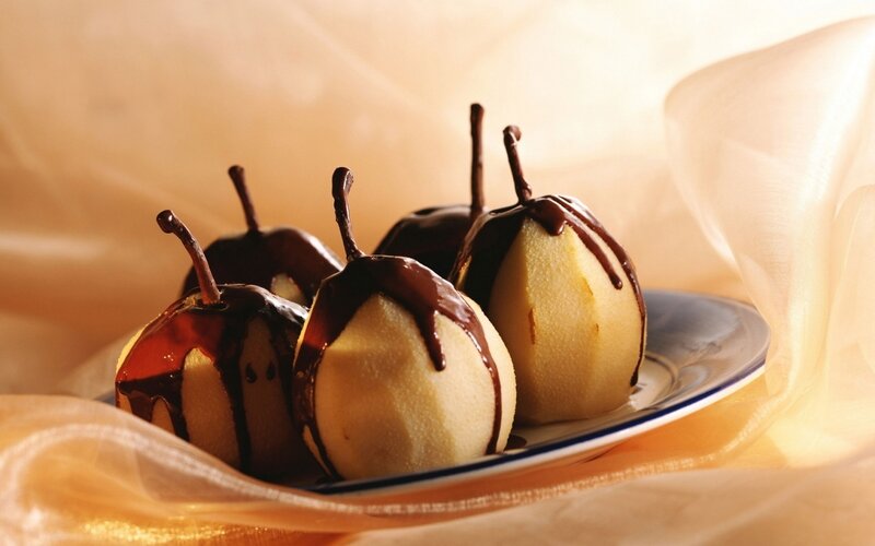 Chocolate-covered Pears — Brown