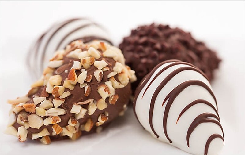 Chocolate-covered Strawberries — Brown, Appetizing, Photograph, Nuts
