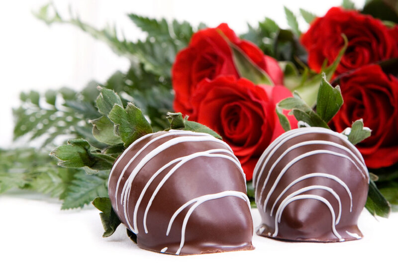 Chocolate-covered Strawberries — Brown, Romantic
