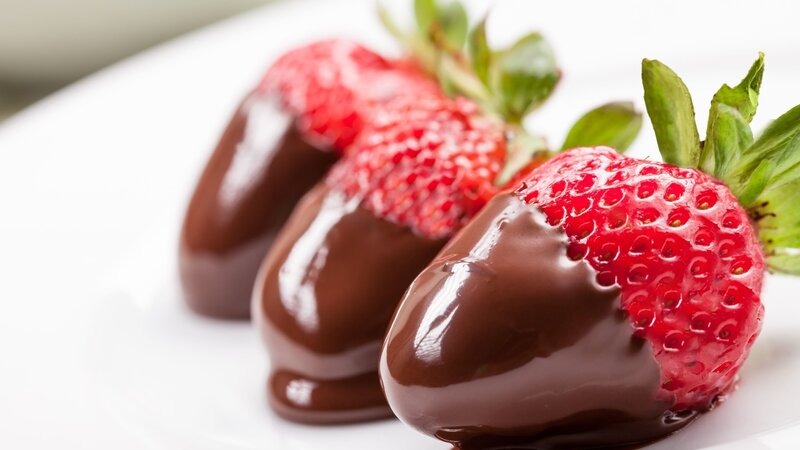 Chocolate-covered Strawberries — Red, Appetizing, Photograph, Plate