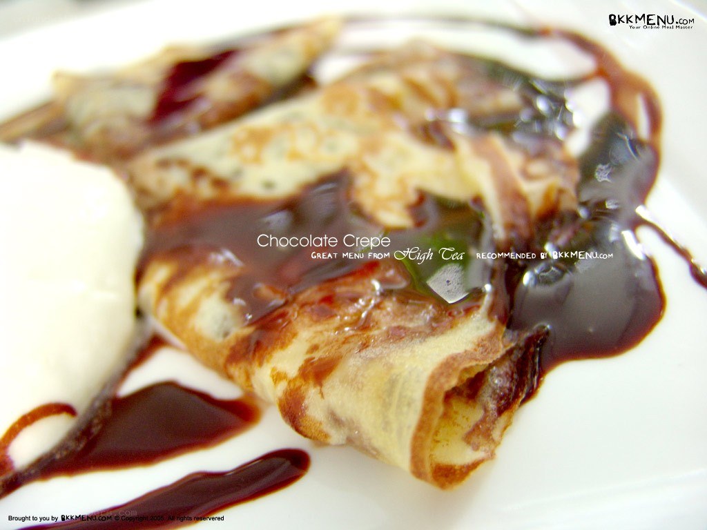 Chocolate crepe with ice cream