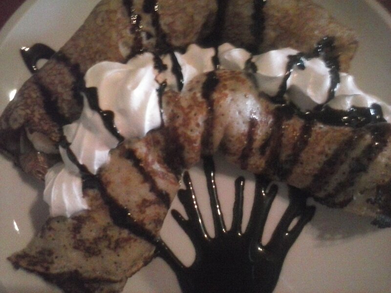 Chocolate Crepes with Whipped Cream