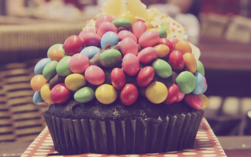 Chocolate Cupcake with Candies