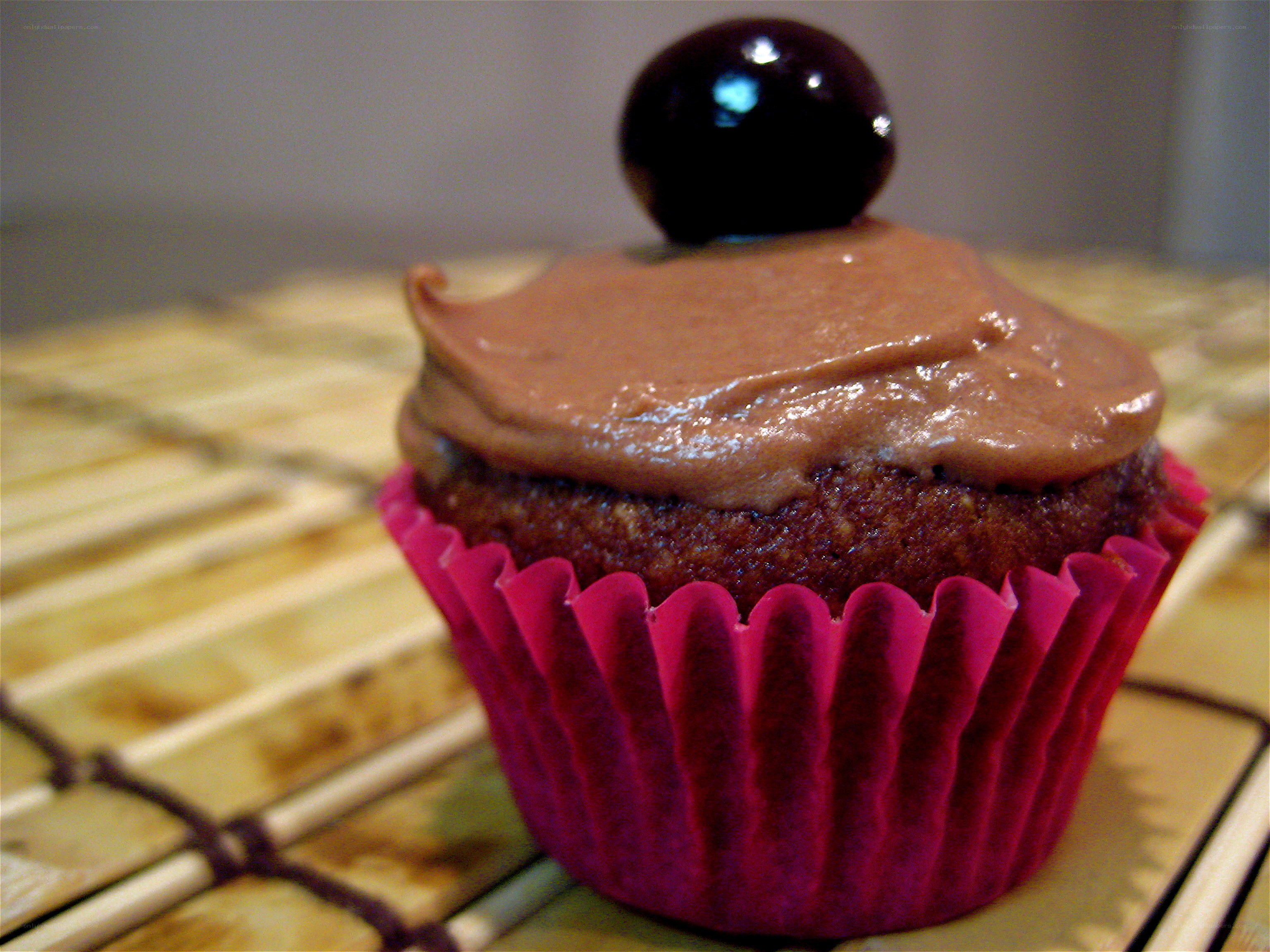 chocolate cupcake with cherry
