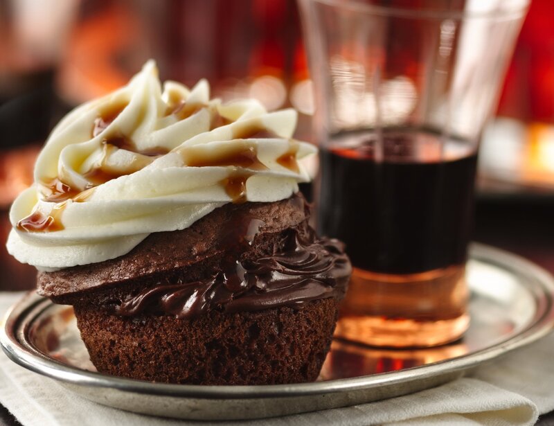 Chocolate Cupcake with Frosting — Brown, Indulgent