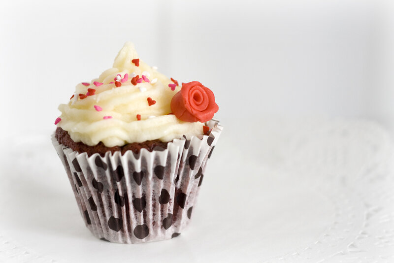 Chocolate Cupcake with Frosting — White