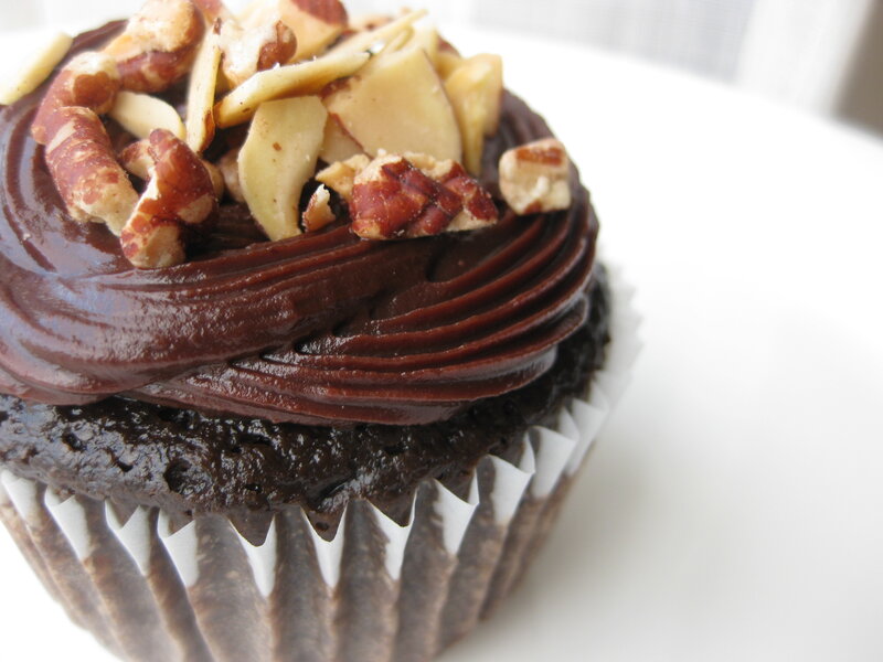 chocolate cupcake with nuts