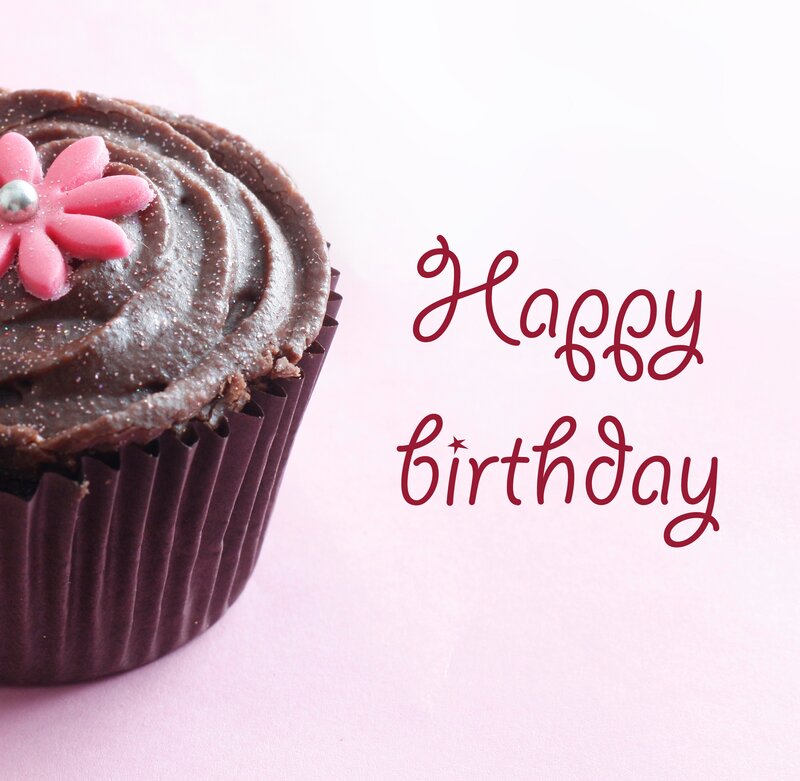 Chocolate cupcake with pink flower